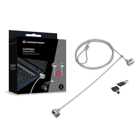 CABLE DE SEGURIDAD CONCEPTRONIC CON DOBLE CABEZAL Y LLAVE 1.5M - Imagen 5 de 6 CABLE DE SEGURIDAD CONCEPTRONIC CON DOBLE CABEZAL Y LLAVE 1.5M - Imagen 5 de 6