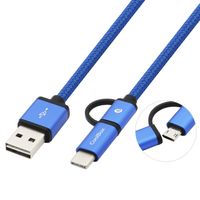 Miniatura 2 de CABLE USB COOLBOX CONEXION A-B MICRO + TIPO C 1M AZUL