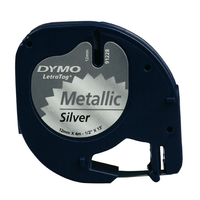 Miniatura 1 de CINTA ROTULADORA LETRATAG 12MMX4M NEGRO/PLATA DYMO S0721730