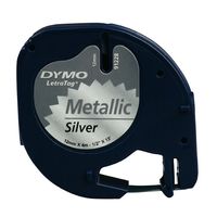 Miniatura 2 de CINTA ROTULADORA LETRATAG 12MMX4M NEGRO/PLATA DYMO S0721730