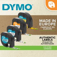 Miniatura 10 de CINTA ROTULADORA LETRATAG 12MMX4M NEGRO/PLATA DYMO S0721730