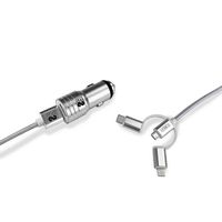Miniatura 4 de CARGADOR DE COCHE 2 X USB + USB 3 EN 1 2.4 A PLATA