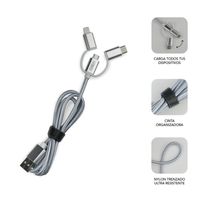 Miniatura 9 de CARGADOR DE COCHE 2 X USB + USB 3 EN 1 2.4 A PLATA