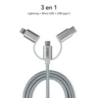 Miniatura 12 de CARGADOR DE COCHE 2 X USB + USB 3 EN 1 2.4 A PLATA
