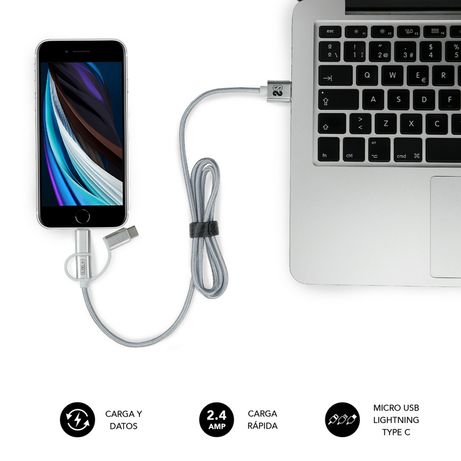 CARGADOR DE COCHE 2 X USB + USB 3 EN 1 2.4 A PLATA - Imagen 13 de 13 CARGADOR DE COCHE 2 X USB + USB 3 EN 1 2.4 A PLATA - Imagen 13 de 13