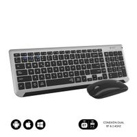 Miniatura 3 de TECLADO CON RATON BLUETOOTH + 2.4G COMBO DUAL PRESTIGE EXTENDIDO GRIS/NEGRO