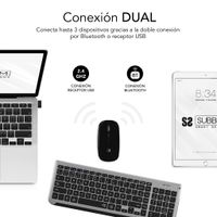 Miniatura 4 de TECLADO CON RATON BLUETOOTH + 2.4G COMBO DUAL PRESTIGE EXTENDIDO GRIS/NEGRO