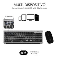 Miniatura 5 de TECLADO CON RATON BLUETOOTH + 2.4G COMBO DUAL PRESTIGE EXTENDIDO GRIS/NEGRO