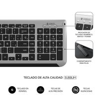 Miniatura 7 de TECLADO CON RATON BLUETOOTH + 2.4G COMBO DUAL PRESTIGE EXTENDIDO GRIS/NEGRO