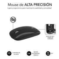 Miniatura 8 de TECLADO CON RATON BLUETOOTH + 2.4G COMBO DUAL PRESTIGE EXTENDIDO GRIS/NEGRO