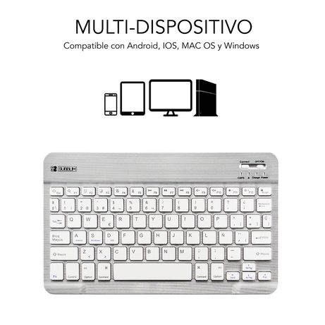 TECLADO SUBBLIM WIRELESS SMART BT SILVER - Imagen 3 de 6 TECLADO SUBBLIM WIRELESS SMART BT SILVER - Imagen 3 de 6