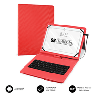 Miniatura 1 de FUNDA Y TECLADO TABLET 10.1´´ SUBBLIM ROJA