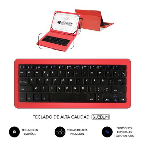FUNDA Y TECLADO TABLET 10.1´´ SUBBLIM ROJA - Imagen 5 de 5 FUNDA Y TECLADO TABLET 10.1´´ SUBBLIM ROJA - Imagen 5 de 5