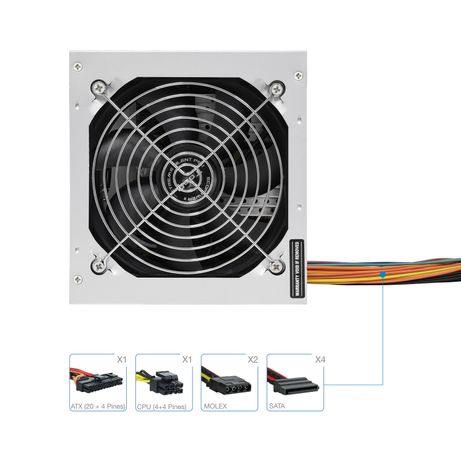 Fuente Alimentación 500W TOOQ TQEP-500S-INT Non-Modular Silver - Imagen 6 de 10 Fuente Alimentación 500W TOOQ TQEP-500S-INT Non-Modular Silver - Imagen 6 de 10