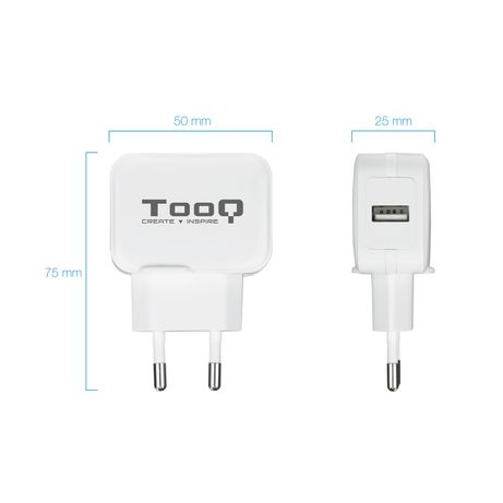 CARGADOR USB PARED TOOQ TQWC-1S01WT 1PTO 2.4A BLANCO - Imagen 3 de 6 CARGADOR USB PARED TOOQ TQWC-1S01WT 1PTO 2.4A BLANCO - Imagen 3 de 6