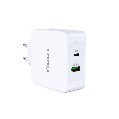 CARGADOR USB PARED TOOQ TQWC-2SC03WT 2PTOS USB-C PD + USB QC3.0 BLANCO - Imagen 2 de 7 CARGADOR USB PARED TOOQ TQWC-2SC03WT 2PTOS USB-C PD + USB QC3.0 BLANCO - Imagen 2 de 7