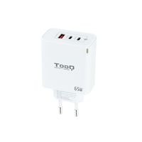 Miniatura 2 de CARGADOR USB PARED TOOQ TQWC-GANQC2PD65WT GAN 2 USB-C/PC + USB-A/QC 65W BLANCO