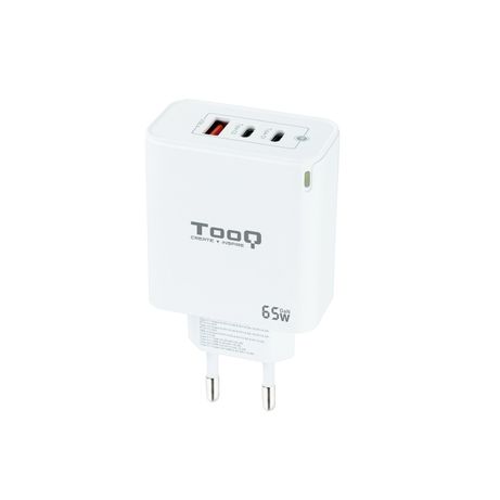 CARGADOR USB PARED TOOQ TQWC-GANQC2PD65WT GAN 2 USB-C/PC + USB-A/QC 65W BLANCO - Imagen 2 de 6 CARGADOR USB PARED TOOQ TQWC-GANQC2PD65WT GAN 2 USB-C/PC + USB-A/QC 65W BLANCO - Imagen 2 de 6