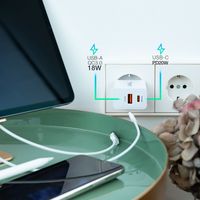 Miniatura 6 de CARGADOR PARED TOOQ TQWC-2SC04WT 20W USB-C/ USB-A BLANCO