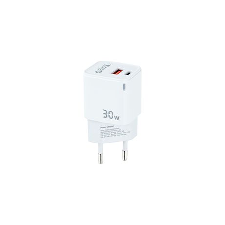 CARGADOR USB PARED TOOQ TQWC-GANQCPD30WT GAN USB-C/PD + USB-A/QC 30W BLANCO - Imagen 2 de 7 CARGADOR USB PARED TOOQ TQWC-GANQCPD30WT GAN USB-C/PD + USB-A/QC 30W BLANCO - Imagen 2 de 7