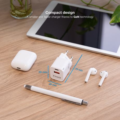 CARGADOR USB PARED TOOQ TQWC-GANQCPD30WT GAN USB-C/PD + USB-A/QC 30W BLANCO - Imagen 4 de 7 CARGADOR USB PARED TOOQ TQWC-GANQCPD30WT GAN USB-C/PD + USB-A/QC 30W BLANCO - Imagen 4 de 7