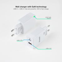 Miniatura 3 de CARGADOR USB PARED TOOQ TQWC-GANQCPD45WT GAN USB-C/PD + USB-A/QC 45W BLANCO