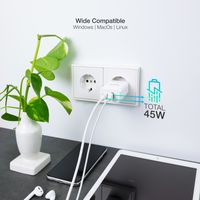 Miniatura 5 de CARGADOR USB PARED TOOQ TQWC-GANQCPD45WT GAN USB-C/PD + USB-A/QC 45W BLANCO