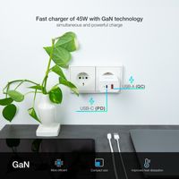 Miniatura 6 de CARGADOR USB PARED TOOQ TQWC-GANQCPD45WT GAN USB-C/PD + USB-A/QC 45W BLANCO