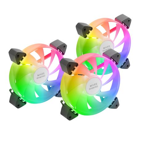 KIT 3xVENTILADOR INTERNO ARGB MARS GAMING MF-3A KIT BLACK 12x12cm ARGB RAINBOW - Imagen 4 de 4 KIT 3xVENTILADOR INTERNO ARGB MARS GAMING MF-3A KIT BLACK 12x12cm ARGB RAINBOW - Imagen 4 de 4