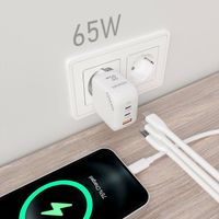 Miniatura 5 de AISENS Cargador GaN 65W  2xUSB C PD3 0 QC4 0  1xUSB A QC3 0  Blanco