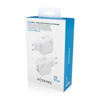 Miniatura 7 de AISENS Cargador GaN 65W  2xUSB C PD3 0 QC4 0  1xUSB A QC3 0  Blanco