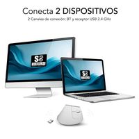 Miniatura 4 de RATON SUBBLIM VERTICAL ERGO DUAL NATURE WHITE