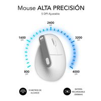 Miniatura 7 de RATON SUBBLIM VERTICAL ERGO DUAL NATURE WHITE