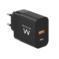 Miniatura 1 de CARGADOR DE PARED RAPIDO EWENT USB-A Y USB-C GANFAST 45W NEGRO