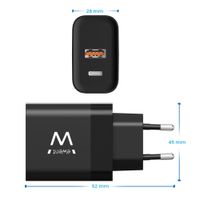 Miniatura 4 de CARGADOR DE PARED RAPIDO EWENT USB-A Y USB-C GANFAST 45W NEGRO