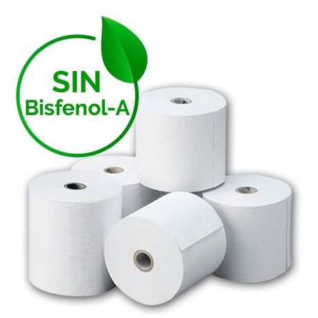 PACK DE 10 ROLLOS DE PALPEL TERMICO DE 57x55mm LIBRE DE BISFENOL A - Imagen 1 de 1 PACK DE 10 ROLLOS DE PALPEL TERMICO DE 57x55mm LIBRE DE BISFENOL A - Imagen 1 de 1