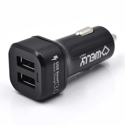 Cargador de coche welly enjoy doble puerto con carga rapida 3 0 30w negro WY11001