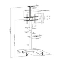 Miniatura 5 de AISENS Soporte de Suelo ECO con Ruedas y Manivela  Bandeja para DVD y Soporte de C  mara para Monitor TV 50Kg de 37 70  Negro