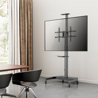 Miniatura 7 de AISENS Soporte de Suelo ECO con Ruedas y Manivela  Bandeja para DVD y Soporte de C  mara para Monitor TV 50Kg de 37 70  Negro