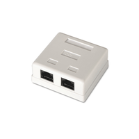 Miniatura 1 de ROSETA DE SUPERFICIE AISENS RJ45 CAT6 UTP 2XTOMAS BLANCO A139-0302
