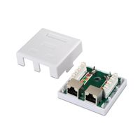 Miniatura 4 de Aisens Roseta De Superficie Rj45 Cat.6 Ftp 2 Tomas Blanco