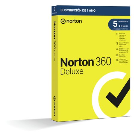 ANTIVIRUS NORTON 360 DELUXE 50GB ES 1 USER 5 DEVICE 12MO BOX - Imagen 3 de 3 ANTIVIRUS NORTON 360 DELUXE 50GB ES 1 USER 5 DEVICE 12MO BOX - Imagen 3 de 3