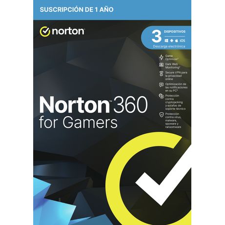 ANTIIVRUS NORTON 360 FOR GAMERS 50GB ES 1 USER 3 DEVICE 12MO BOX - Imagen 2 de 3 ANTIIVRUS NORTON 360 FOR GAMERS 50GB ES 1 USER 3 DEVICE 12MO BOX - Imagen 2 de 3