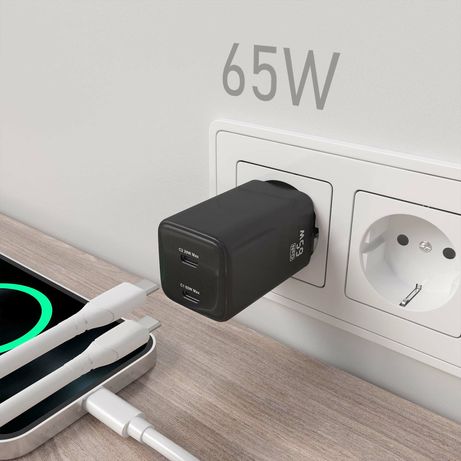 CARGADOR AISENS GAN 65W 2XUSB-C PD3.0 QC4.0 NEGRO - Imagen 6 de 7 CARGADOR AISENS GAN 65W 2XUSB-C PD3.0 QC4.0 NEGRO - Imagen 6 de 7