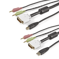 Miniatura 1 de Cable KVM 4 en 1 de 1 8m con DVI USB Audio y Microfono