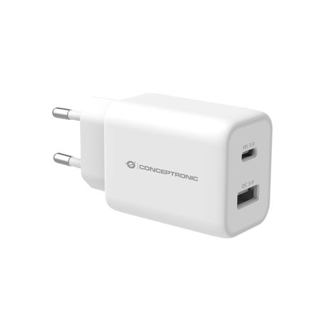 CARGADOR DE PARED QUICK CHARGE 3.0 PD 1PUERTO USB-C 1 PUERTO USB-A CONCEPTRONIC ALTHEA 33W - Imagen 2 de 5 CARGADOR DE PARED QUICK CHARGE 3.0 PD 1PUERTO USB-C 1 PUERTO USB-A CONCEPTRONIC ALTHEA 33W - Imagen 2 de 5