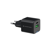 Miniatura 1 de CARGADOR DE PARED CONCEPTRONIC USB-C x1 USB-Ax1 QUICKCHARGE 3.0 GaN PPS 20W COLOR NEGRO