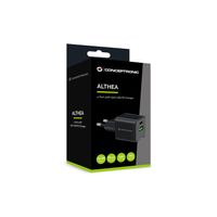 Miniatura 4 de CARGADOR DE PARED CONCEPTRONIC USB-C x1 USB-Ax1 QUICKCHARGE 3.0 GaN PPS 20W COLOR NEGRO