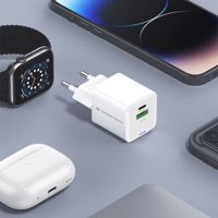 Miniatura 6 de CARGADOR DE PARED CONCEPTRONIC USB-C x1 USB-Ax1 QUICKCHARGE 3.0 GaN PPS 20W COLOR BLANCO