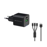 Miniatura 2 de CARGADOR DE PARED CONCEPTRONIC USB-C x1 USB-Ax1 QUICKCHARGE 3.0 GaN PPS 33W INCLUYE CABLE 3-1 NEGRO